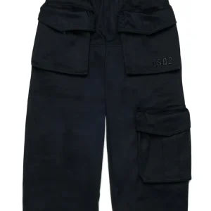 CARGO NERO CON LOGO RICAMATO DSQUARED2