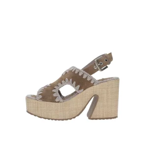 Mou Sandalo Raffia Platform With Back Strap