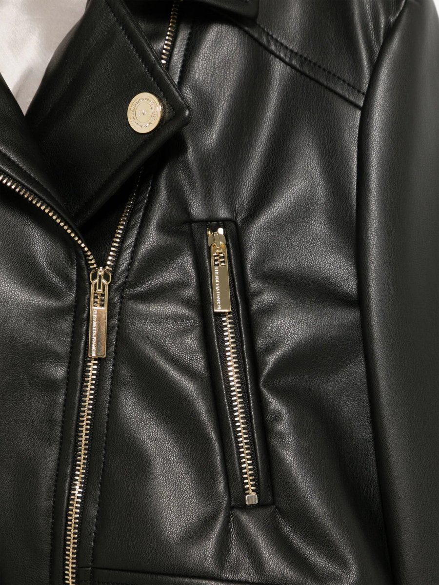 CHIODO IN ECOPELLE NERO ELISABETTA FRANCHI - immagine 4