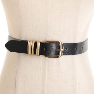 Cintura in Pelle con Fibbia Oro