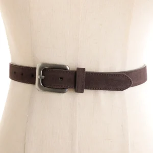 Cintura da donna in pelle scamosciata con fibbia