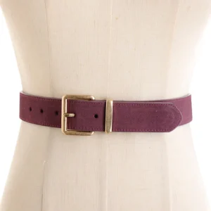 Cintura da donna scamosciata con fibbia dorata