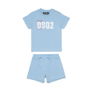 COMPLETO AZZURRO CON LOGO BIANCO DSQUARED2
