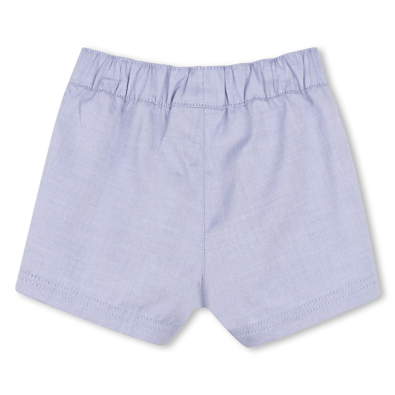 COMPLETO CAMICIA + BERMUDA IN COTONE BLU CHIARO CON LOGO BIANCO BOSS - immagine 8