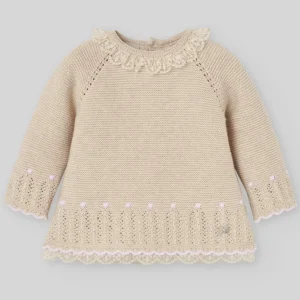 COMPLETO NEONATA MAGLIA+ GHETTINO AVENA/ROSA PAZ RODRIGUEZ