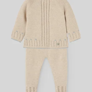 COMPLETO NEONATO MAGLIA+GHETTINO AVENA/AZZURRO PAZ RODRIGUEZ