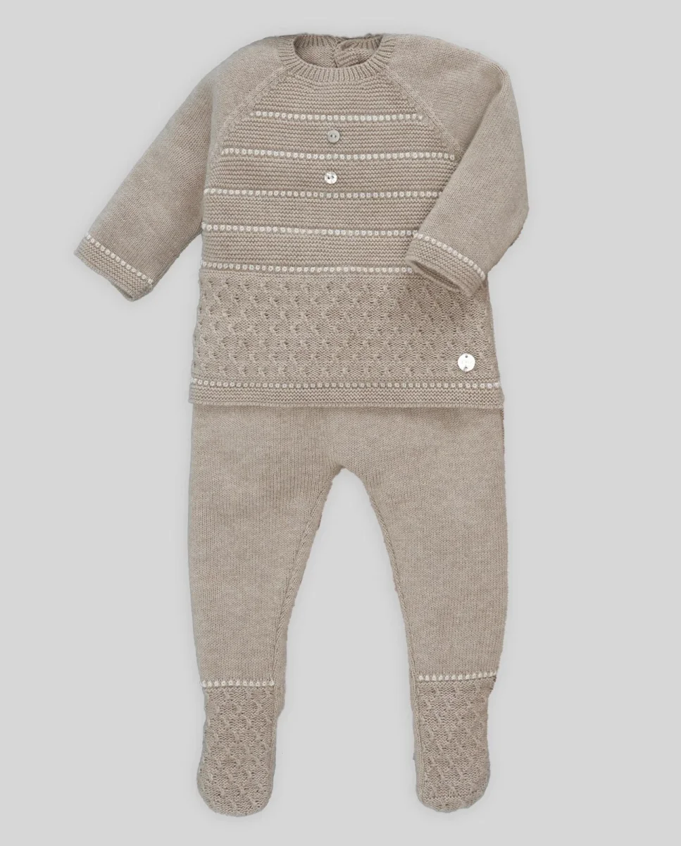 COMPLETO PER NEONATO BEIGE MAGLIA+GHETTINO PAZ RODRIGUEZ