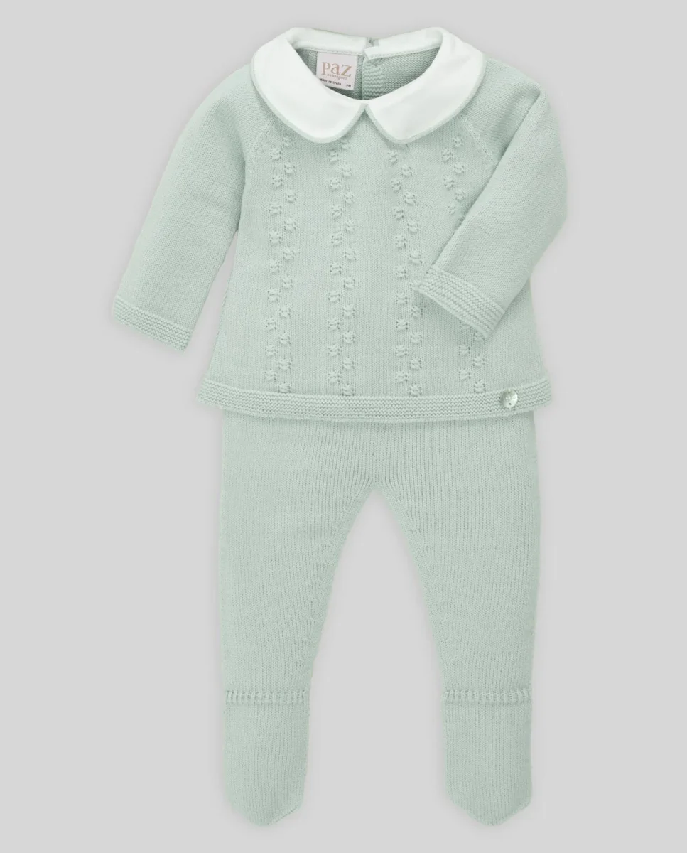 COMPLETO PER NEONATO MAGLIA+GHETTINO VERDE PALO PAZ RODRIGUEZ