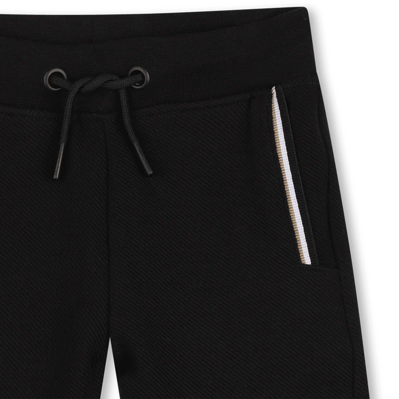 COMPLETO T-SHIRT BIANCA + BERMUDA NERO CON LOGO BEIGE-NERO BOSS - immagine 9