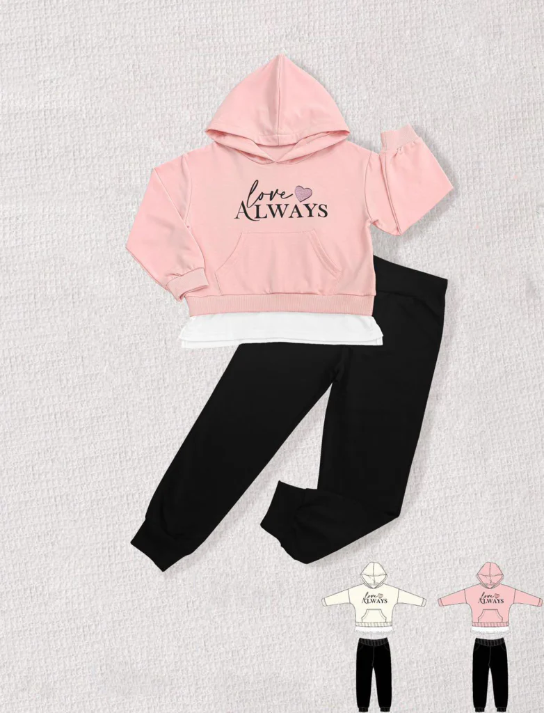 Completo da bambina "love always"