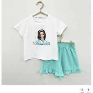 Completino da bambina con stampa principessa