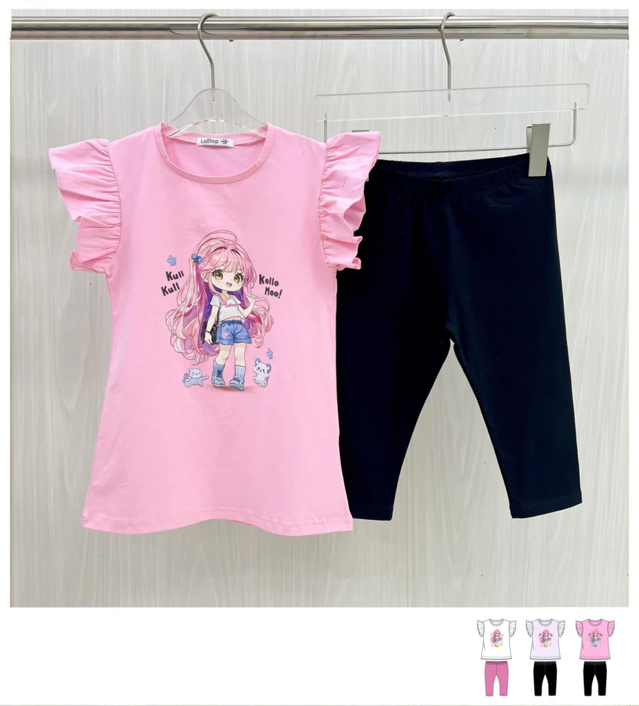 Completino da bambina volant maniche