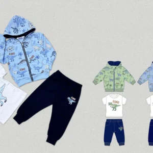 Completino da bambino 3 pezzi dinosauro