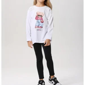 Completo 2 pezzi da bambina con stampa frontale