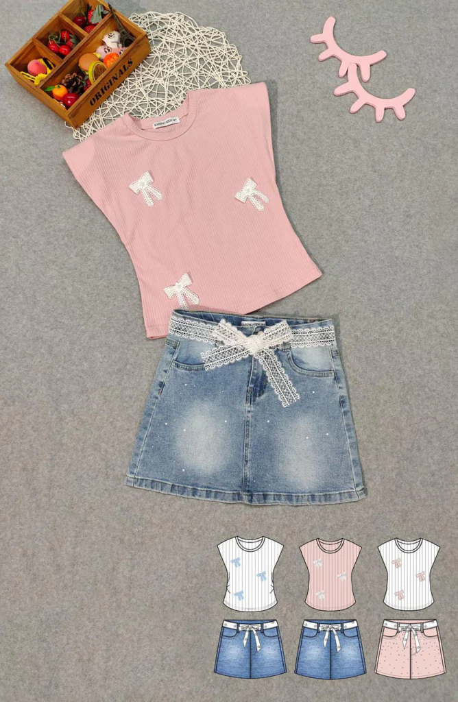 Completino da bambina con gonna - immagine 2