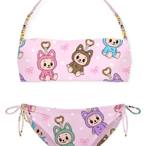 COSSTUME DUE PEZZI MC2 SAINT BARTH ROSA CON STAMPA LABUBU