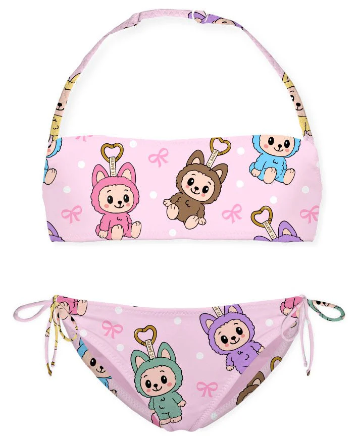 COSSTUME DUE PEZZI MC2 SAINT BARTH ROSA CON STAMPA LABUBU