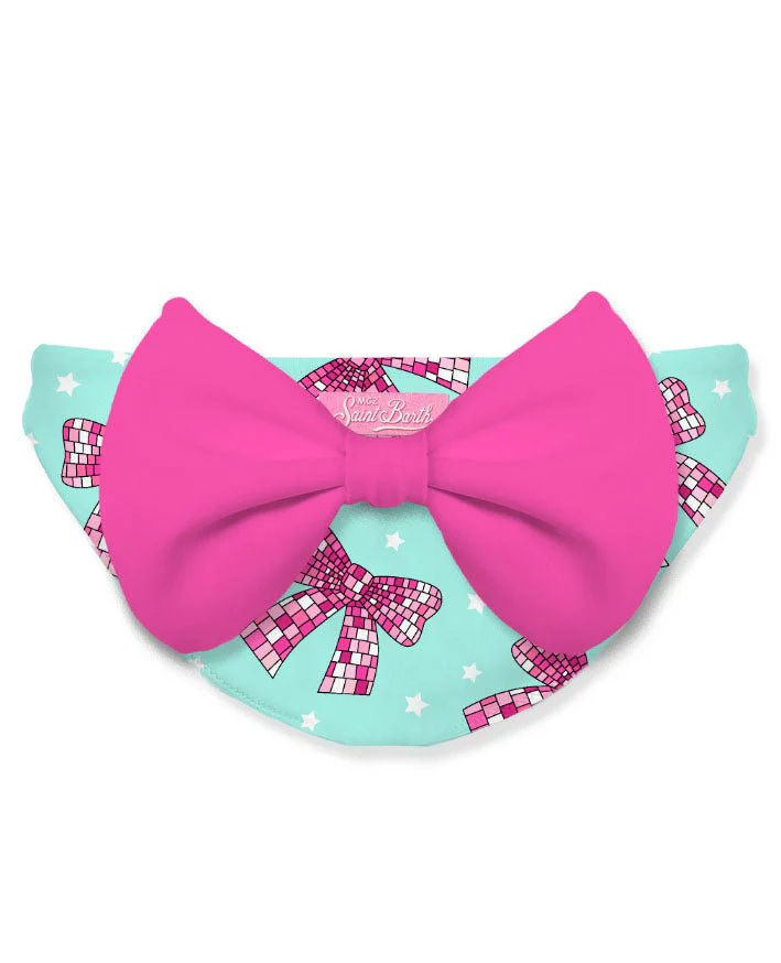 COSTUME MC2 SAINT BARTH AZZURRO CON FIOCCO SUL RETRO FUCSIA - immagine 2