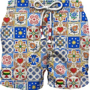 COSTUME MC2 SAINT BARTH BIANCO CON STAMPA COLORATA