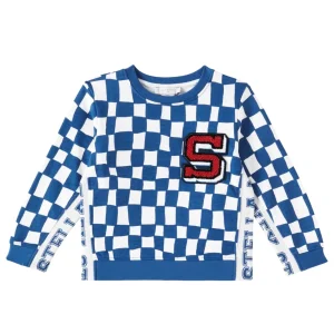 FELPA A QUADRI BIANCO-BLU STELLA MCCARTNEY