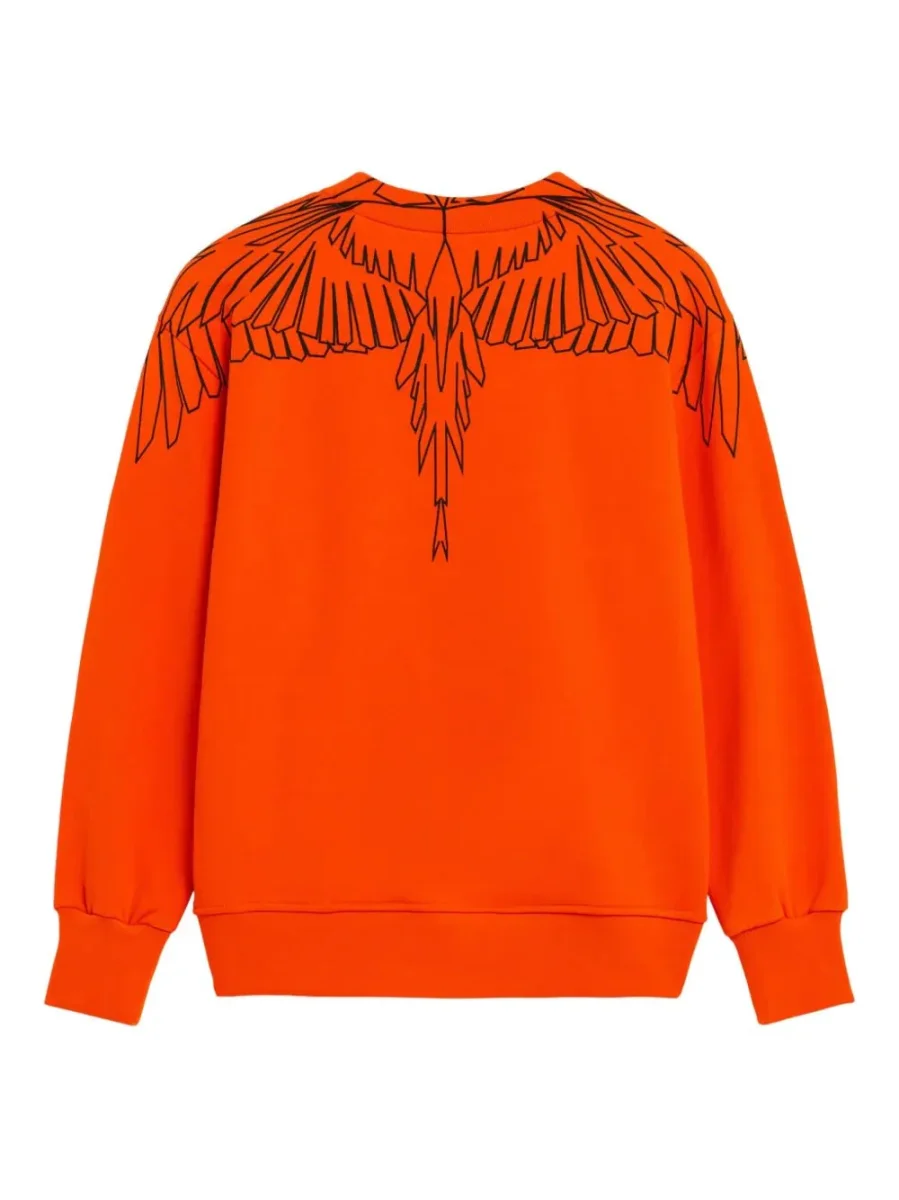 FELPA ARANCIONE CON STAMPA NERA MARCELO BURLON - immagine 3