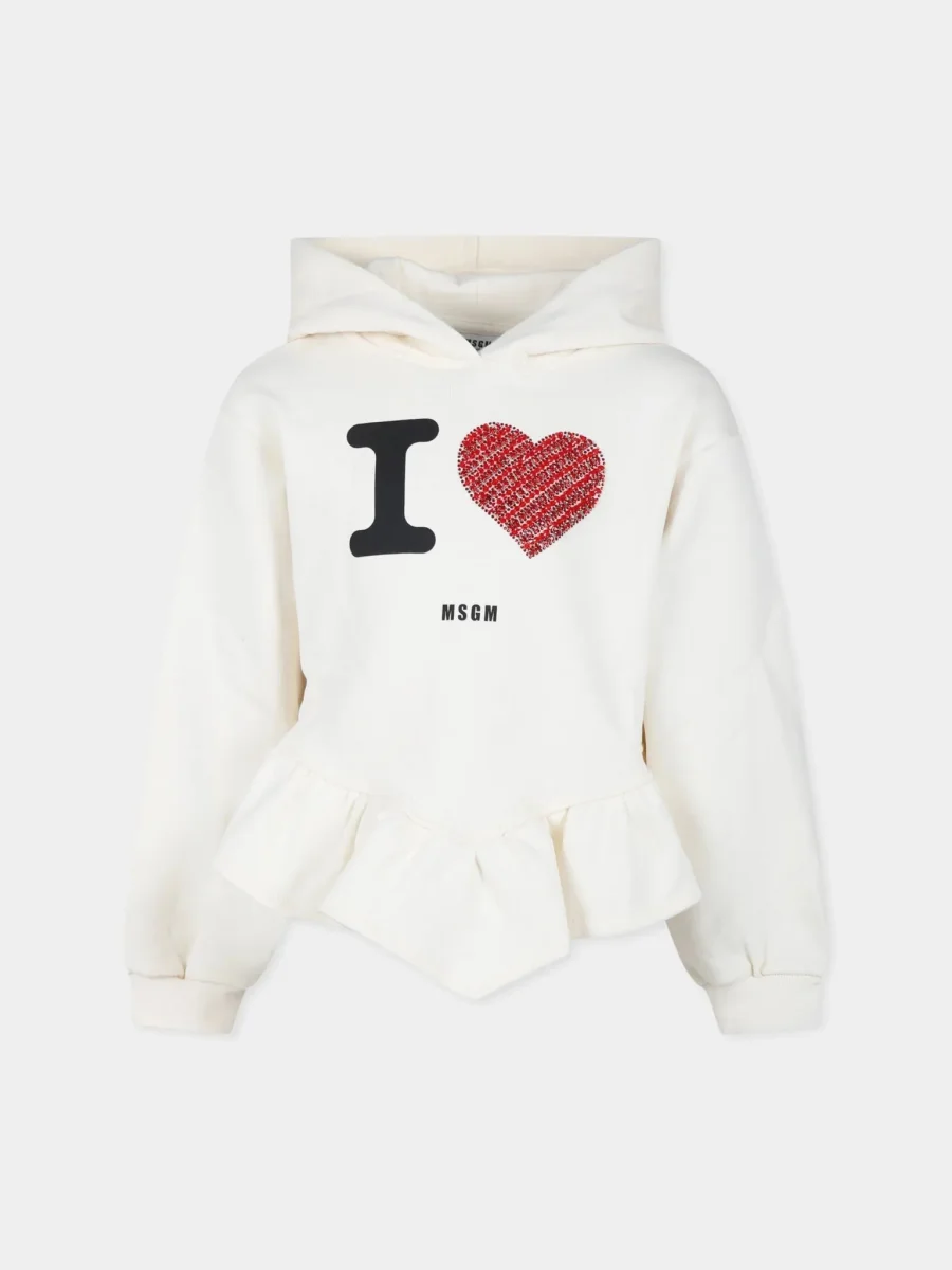 FELPA AVORIO CON STAMPA MSGM - immagine 2