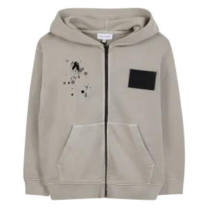 FELPA BEIGE CON CAPPUCCIO E ZIP CON LOGO IN GOMMA MARC JACOBS