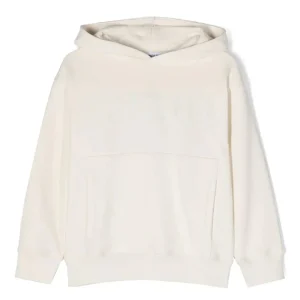 FELPA BIANCA CON CAPPUCCIO DONDUP