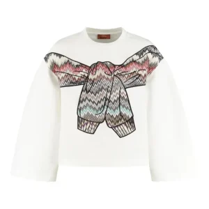 FELPA BIANCA CON FIOCCO MISSONI