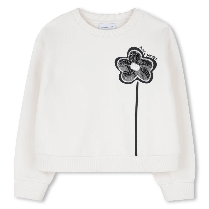 FELPA BIANCA CON FIORE NERO SUL DAVANTI MARC JACOBS - immagine 2