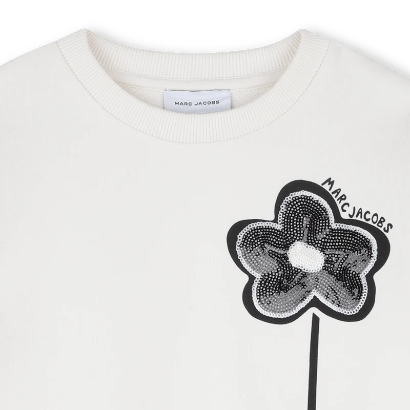 FELPA BIANCA CON FIORE NERO SUL DAVANTI MARC JACOBS - immagine 4