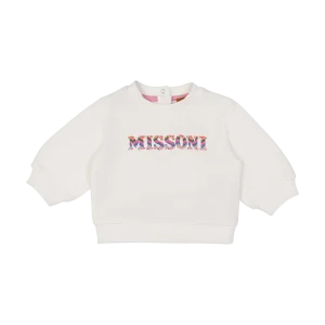 FELPA BIANCA CON LOGO MULTICOLORE MISSONI