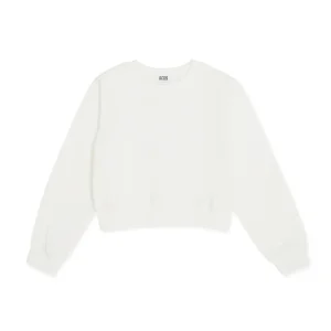 FELPA BIANCA CON LOGO SUL RETRO GCDS