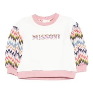 FELPA BIANCA CON MANICHE MULTICOLORE ZIG ZAG MISSONI