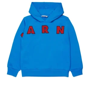 FELPA BLU CON LOGO ROSSO MARNI