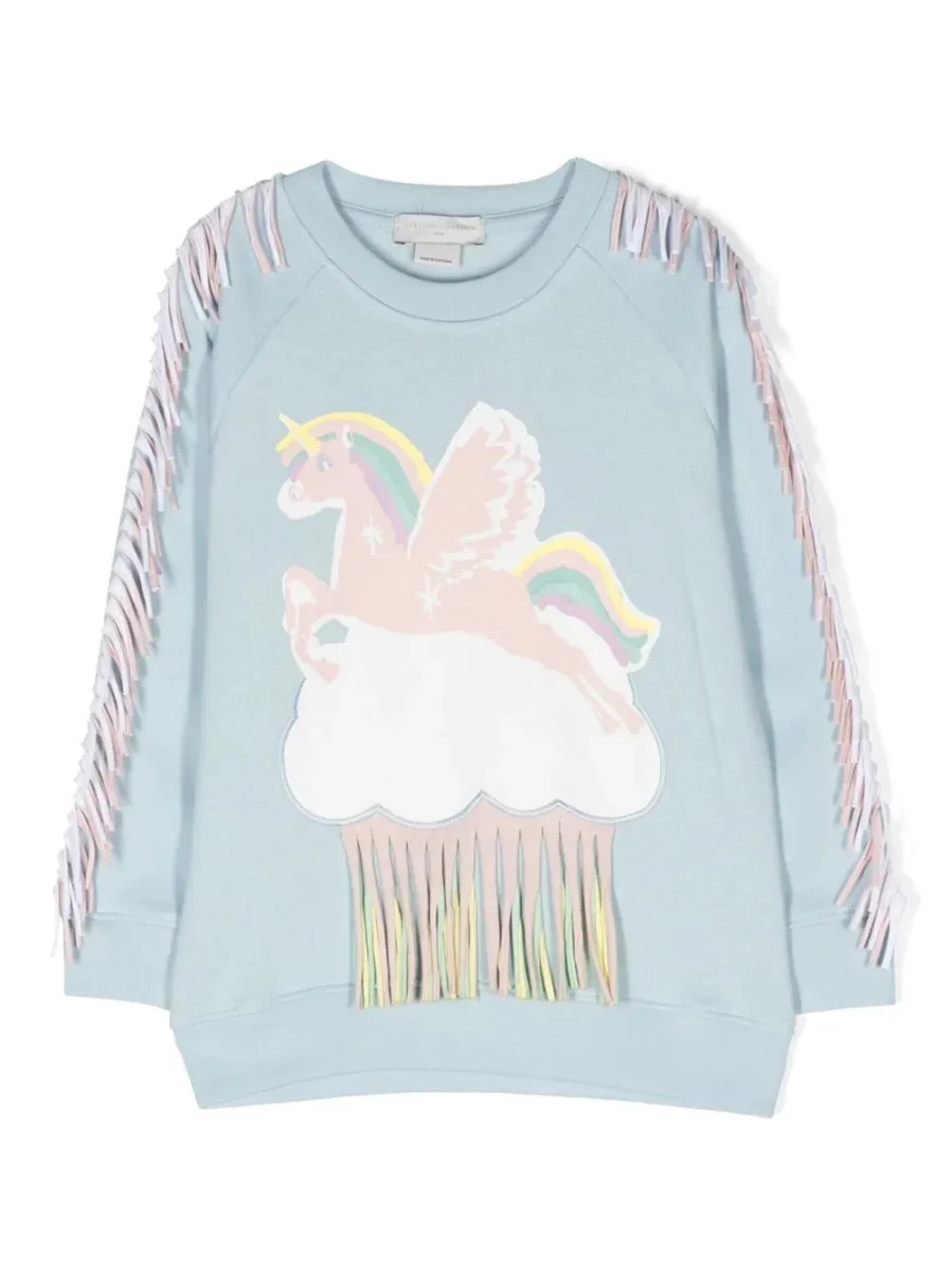 FELPA CIELO CON STAMPA UNICORNO STELLA MCCARTNEY