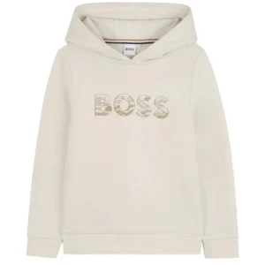 FELPA CON CAPPUCCIO BEIGE HUGO BOSS