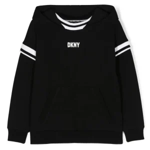 FELPA CON CAPPUCCIO NERO DKNY