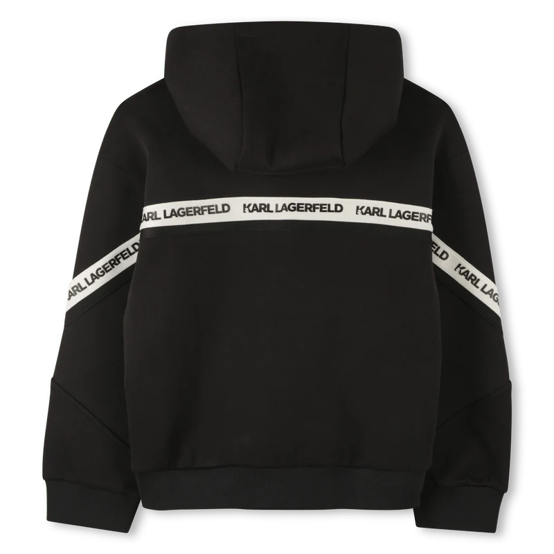 FELPA CON CERNIERA CON LOGO IN RILIEVO BIANCO KARL LAGERFELD - immagine 3