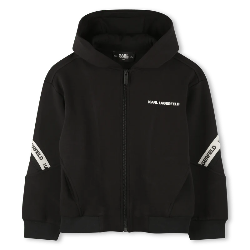 FELPA CON CERNIERA CON LOGO IN RILIEVO BIANCO KARL LAGERFELD - immagine 2