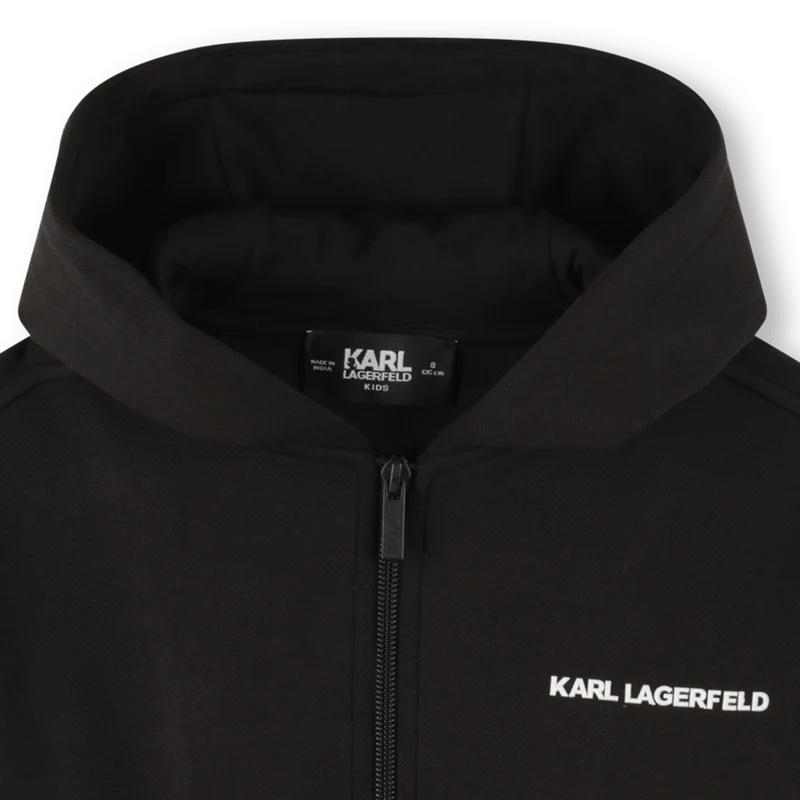 FELPA CON CERNIERA CON LOGO IN RILIEVO BIANCO KARL LAGERFELD - immagine 4