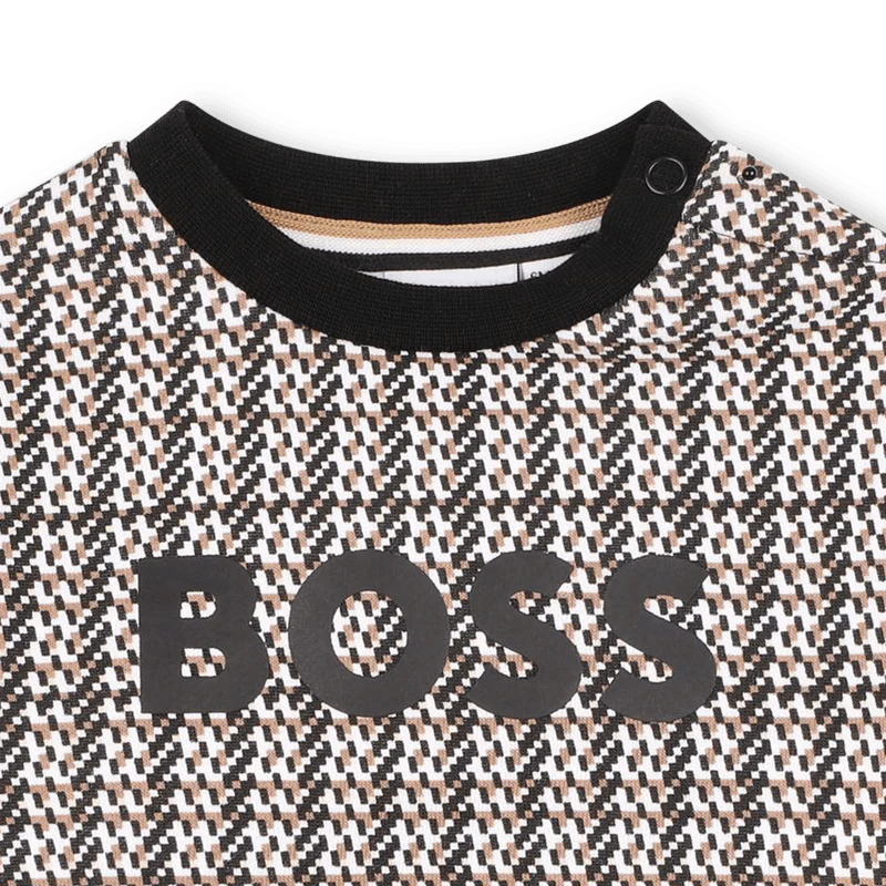 FELPA GIROCOLLO TRICOLORE CON LOGO NERO HUGO BOSS - immagine 4