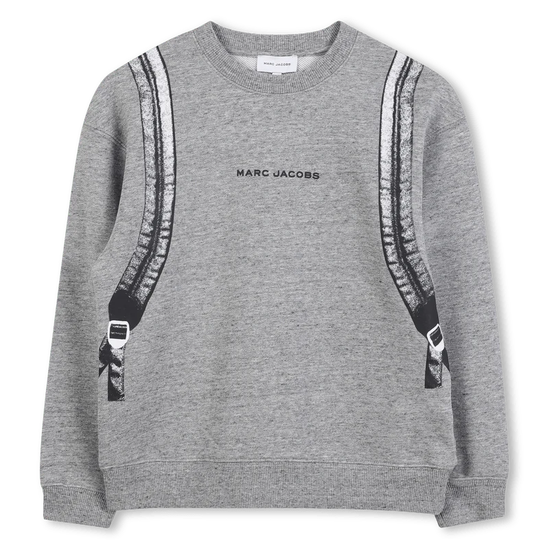FELPA GRIGIA CON FANTASIA SUL RETRO LOGO MARC JACOBS