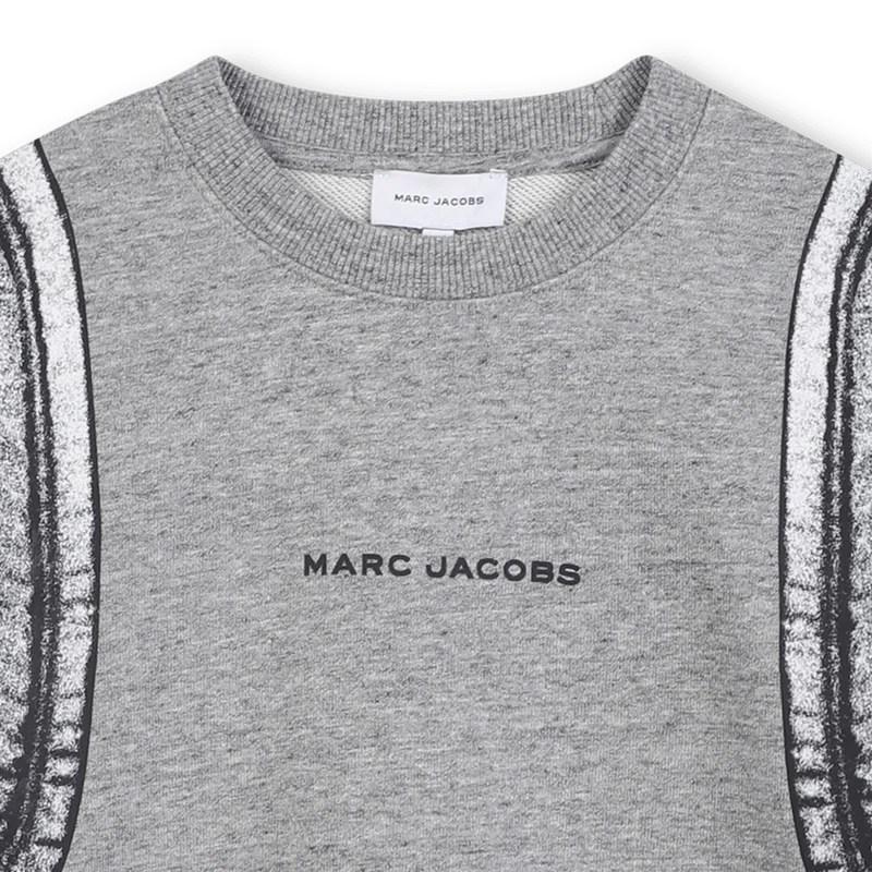 FELPA GRIGIA CON FANTASIA SUL RETRO LOGO MARC JACOBS - immagine 4