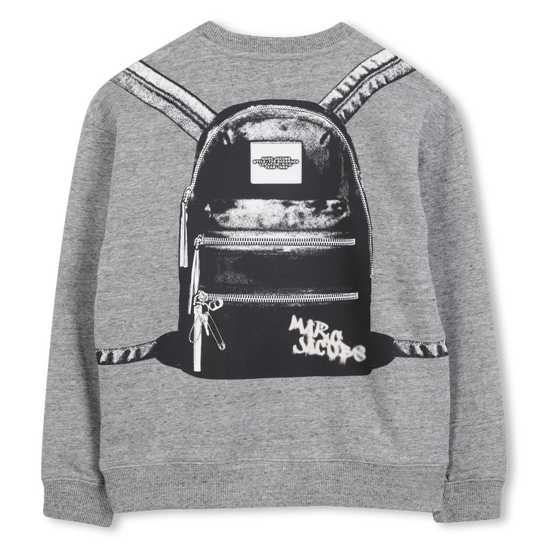 FELPA GRIGIA CON FANTASIA SUL RETRO LOGO MARC JACOBS - immagine 3