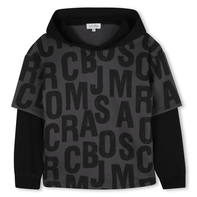 FELPA GRIGIA CON LOGO NERO MARC JACOBS - immagine 2