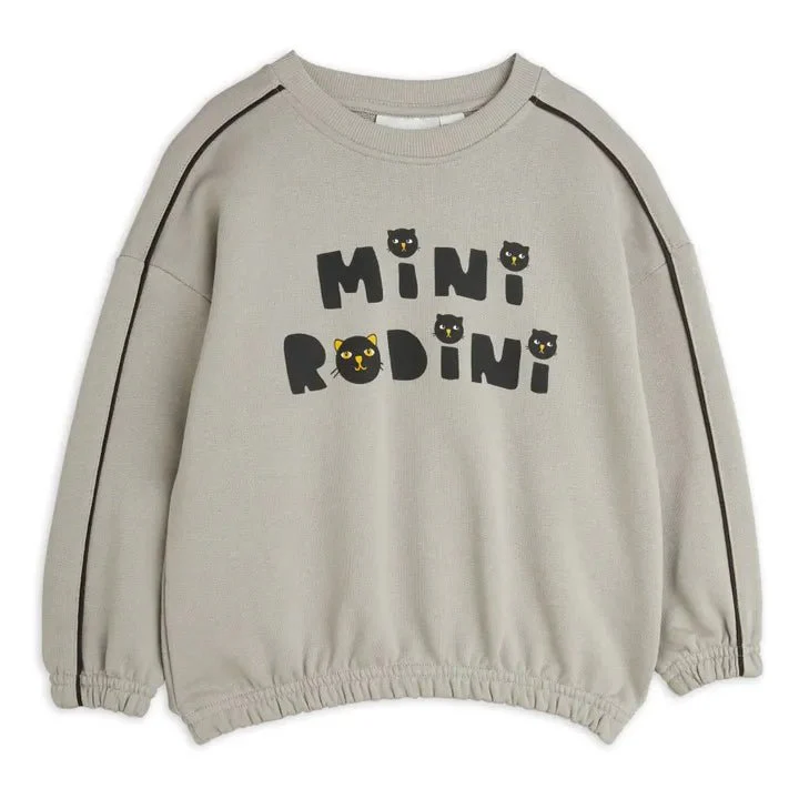 FELPA GRIGIA CON LOGO NERO MINI RODINI