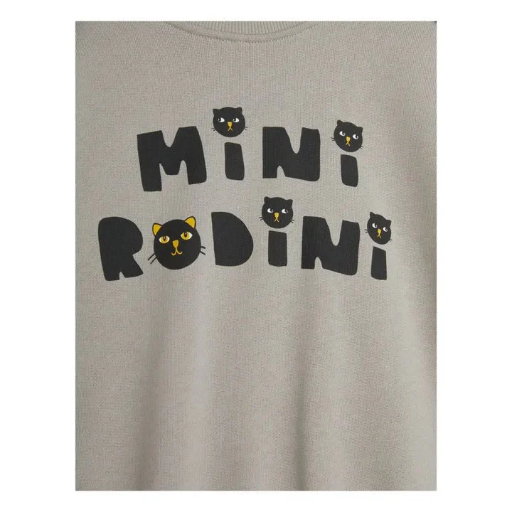 FELPA GRIGIA CON LOGO NERO MINI RODINI - immagine 4