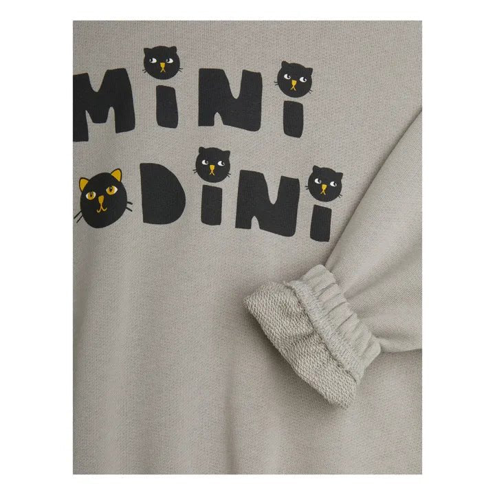 FELPA GRIGIA CON LOGO NERO MINI RODINI - immagine 5