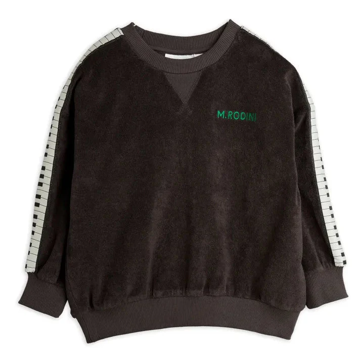 FELPA GRIGIA IN SPUGNA CON LOGO VERDE MINI RODINI